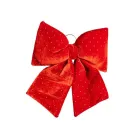 Бант новорічний зі стразами оксамитовий 35*45 см, червоний