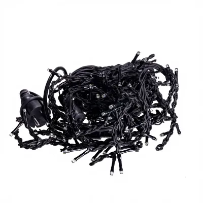 Гірлянда Бахрома вулична 105 LED 6 м від мережі чорна нитка, білий