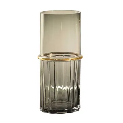 Ваза декоративная Gensent стеклянная 25 см, серый