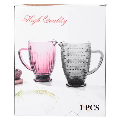 Глечик для напоїв 1,2 л рельєфний з товстого скла, rainbow