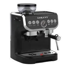 Кофемашина рожковая Sokany SK-6866 с капучинатором и кофемолкой 2 л, черный
