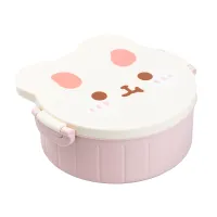 Ланч-бокс дитячий зі столовими приборами Rabbit 18*18*7 см, рожевий