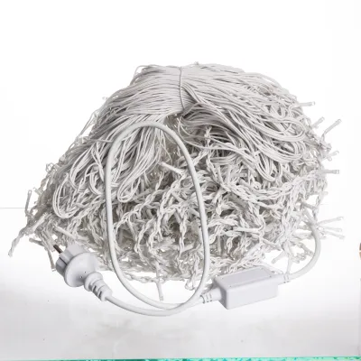 Гірлянда Бахрома вулична 840 LED 50 м від мережі біла нитка, мультиколір