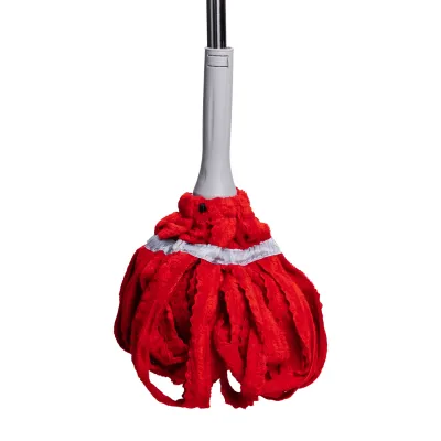 Швабра-моп мотузкова для миття підлоги 134 см, червоний