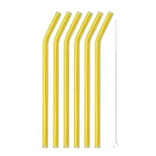 Набор стеклянных соломинок для напитков 19,5 см 6 штук