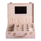 Кейс-органайзер для украшений с накидными замками 24х18,5х8,5 см, розовый