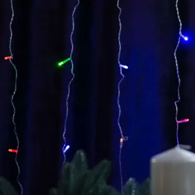 Гірлянда-штора світлодіодна 240 LED розмір 2*2 м, мультиколор Гірлянда-штора світлодіодна 240 LED розмір 2*2 м, мультиколор