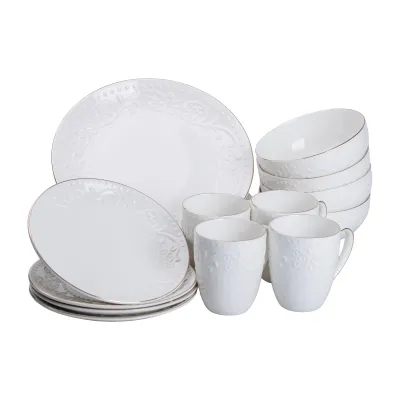 Столовий сервіз на 4 персони порцеляновий Grace, білий