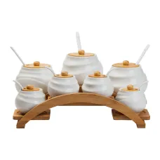 Набор баночек для сыпучих продуктов 7 штук по 200/500 мл, белый