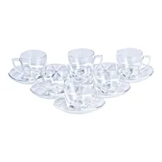 Чайный сервиз на 6 персон стеклянный Clear, прозрачный