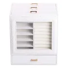 Шкатулка-комод для украшений 23х20х15 см из экокожи, белый