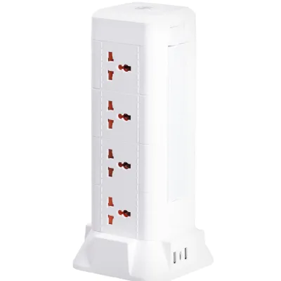 Сетевой фильтр-удлинитель TOWER 12 розеток LED-лампа 3USB + 1PD 2,8 метра