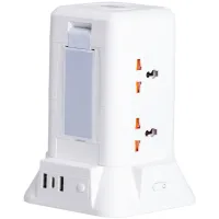 Сетевой фильтр-удлинитель TOWER 6 розеток LED-лампа 3USB + 1PD 4,8 метра