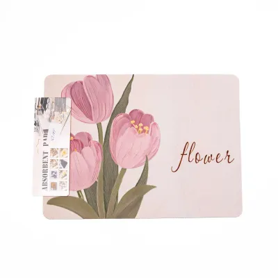 Килимок для сушки посуду антиковзкий 40*30 см, рожевий