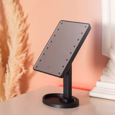 Косметическое зеркало с LED-подсветкой 16 светодиодов, черный Косметическое зеркало с LED-подсветкой 16 светодиодов, черный