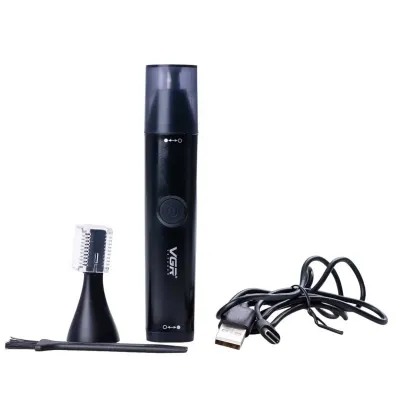 Тример для носа і вух VGR V-613 акумуляторний з насадками, чорний