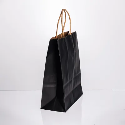 Подарунковий пакет крафтовий 15*8*21 см 12 штук в упаковці,чорний Подарунковий пакет крафтовий 15*8*21 см 12 штук в упаковці,чорний