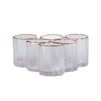 Набор стаканов 3-D print 6 штук по 300 мл, золото