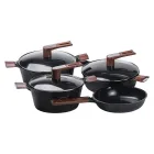 Набір посуду Haus Roland з антипригарним покриттям 4 предмети 7,7/5/4,9/2,5 л, чорний
