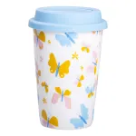 Стакан фарфоровый 420 мл с силиконовой крышкой, белый Стакан фарфоровый 420 мл с силиконовой крышкой, белый