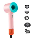 Фен стайлер для волос 5 в 1 Supersonic Premium 1600 Вт 5 насадок, розовый