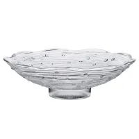 Тарелка для фруктов из стекла Листья лотоса 23 см, прозрачный