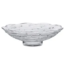 Тарелка для фруктов из стекла Листья лотоса 23 см, прозрачный