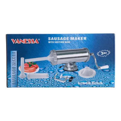 Шприц ковбасний горизонтальний на 1,5 кг із нержавіючої сталі 8 см