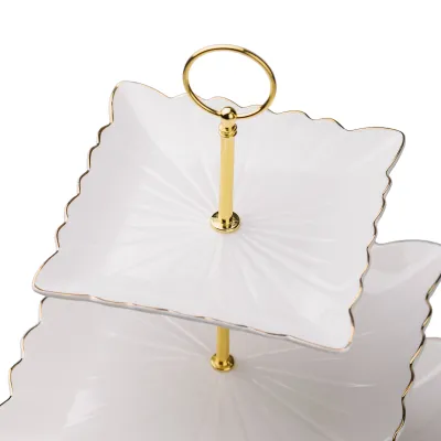 Етажерка Classic порцелянова для фруктів і десертів квадратна, білий