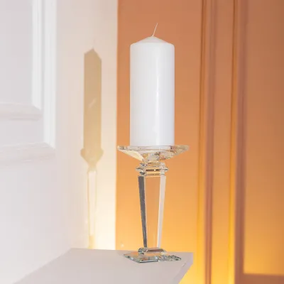 Підсвічник скляний Sylvie crystal з квадратною основою 20 см