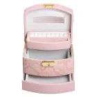 Кейс-шкатулка для украшений с замком 15,5х11,5х11,5 см из экокожи, розовый