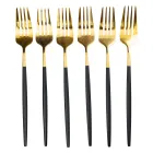 Набор столовых вилок из нержавеющей стали 6 штук, черный