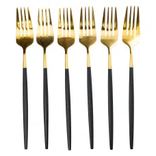 Набір столових вилок з нержавіючої сталі 6 штук, чорний