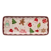 Блюдо для закусок фарфоровое Merry Christmas прямоугольное 34*14*2 см