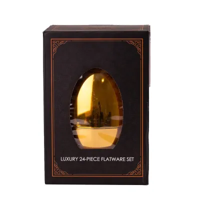 Набір столових приборів із нержавіючої сталі 24 штуки, золото Набір столових приборів із нержавіючої сталі 24 штуки, золото