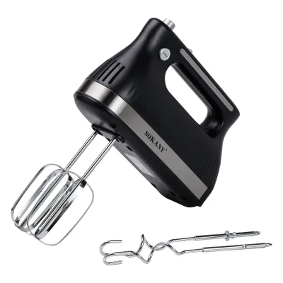 Миксер ручной SOKANY SK-6632 с двумя насадками, черный