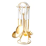 Набір кухонного приладдя 6 штук на підставці, білий