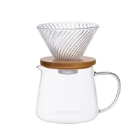 Набор для кофе стеклянный заварник и пуровер 600 мл