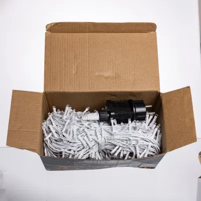 Гирлянда Нить уличная 500 LED 50 м белая, синий