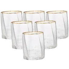 Набор стаканов 3-D print 6 штук по 300 мл, золото