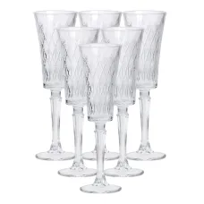 Набор бокалов для шампанского 6 штук по 200 мл на ножке, прозрачный