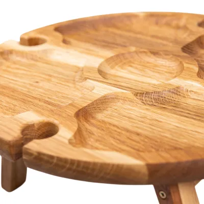 Винний столик-менажниця круглий 35х35х18 см, дуб Винний столик-менажниця круглий 35х35х18 см, дуб