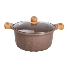 Кастрюля алюминиевая MGC 11 л с антипригарным покрытием, кофейный
