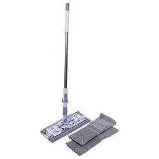 Швабра для пола со сменными салфетками 130 см, серый