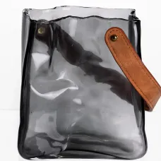 Ваза для цветов и декора Сумочка 1 л, дымчатый серый