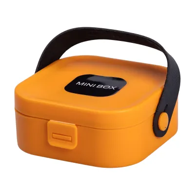 Міні-скринька для прикрас Mini Box з дзеркалом 9х9х3,8 см пластикова, помаранчевий