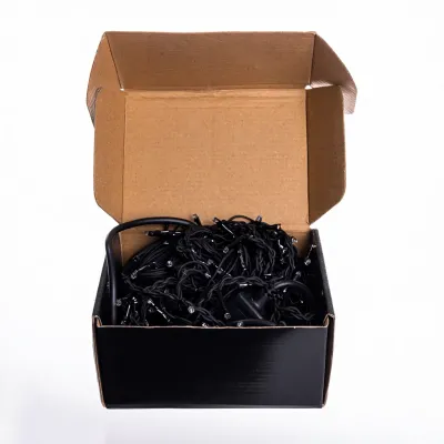 Гірлянда Бахрома вулична 200 LED 12 м від мережі чорна нитка, мультиколір