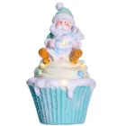 Новорічна фігурка з підсвіткою Санта на капкейку 10*10*17,5 см
