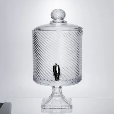 Лимонадница на ножке с краном 4,5 л стеклянная