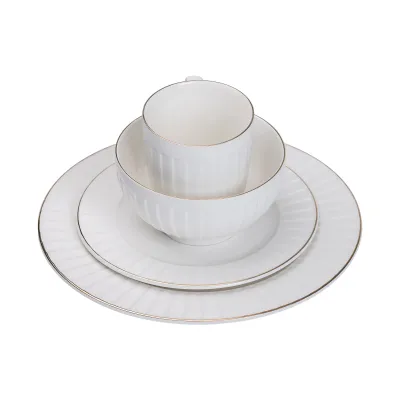 Столовий сервіз на 4 персони порцеляновий Luxe, білий Столовий сервіз на 4 персони порцеляновий Luxe, білий